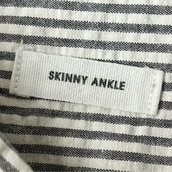 LOFT Sailorcore Nautical Womens Skinny Seersucker Pants 4 Preppy Coastal Casual - Picture 6 of 8